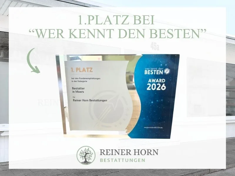 Vielen Dank für Ihr Vertrauen – Platz 1 als Bestatter in Moers